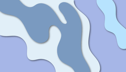 Abstract blue waves with smooth layered design in pastel gradient tones