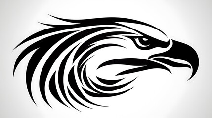 Obraz premium Majestic Eagle Head: A Tribal-Style Vector Art
