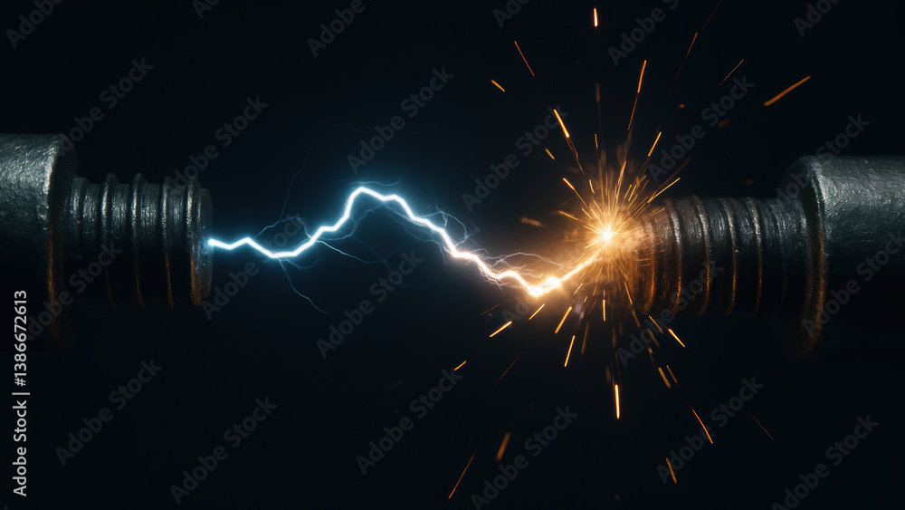 Aufkleber electric sparks and energy flow illustrate simulation and engineering concepts in action