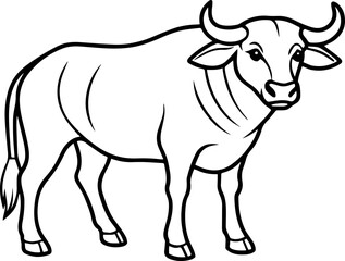 buffalo outline vector illustration