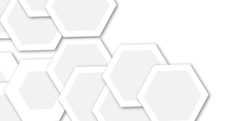Abstract light grey and white hexagon 3d effect pattern with shadow seamless texture background. Use for book, poster, flyer, website vector illustration.