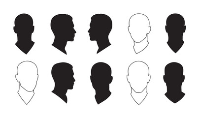 Diverse Head Silhouettes Emphasizing Creativity and Conceptual Designs Highlighting Symbolism of Mental Alterations Through Artistic Illustrations

