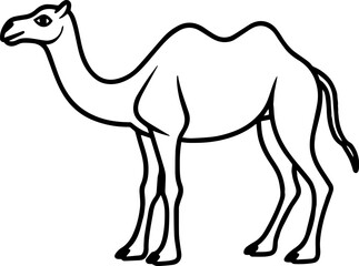 camel outline vector illustration line art