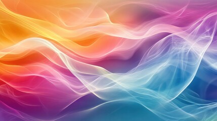 Fototapeta premium Vibrant colorful flowing abstract waves are shown in this artwork