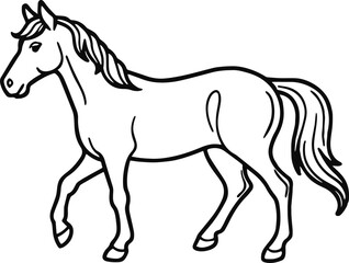 horse outline vector illustration line art