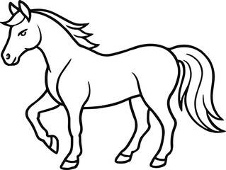 horse outline vector illustration line art