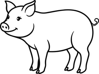 pig outline vector illustration