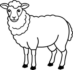 sheep outline vector illustration