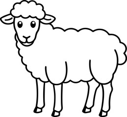 sheep outline vector illustration
