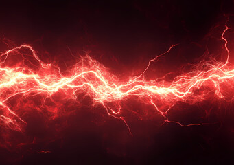 Red Lightning: A vibrant depiction of nature's raw power, showcasing a brilliant display of crimson lightning as it streaks across the dark canvas.