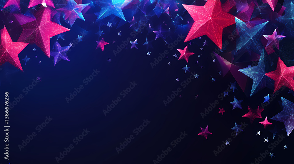 Poster celestial canvas: a vibrant constellation of twinkling stars bursts forth, creating a captivating vi