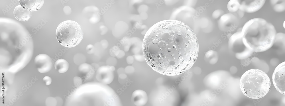 Poster bubbles: abstract macro shot of floating bubbles. capturing the airy lightness and subtle imperfecti