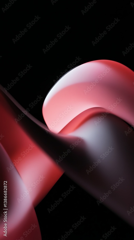 Aufkleber abstract wave design with smooth red gradient on black background