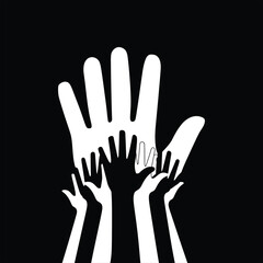 Human Rights vector illustration. hands holding hands vector.