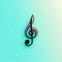 Musical note icon, minimalist design