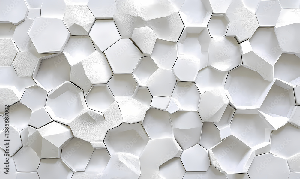 Aufkleber hexagon relief: a striking and modern three-dimensional hexagon relief, featuring a clean and contem