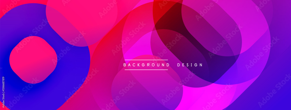 Aufkleber vibrant abstract shapes overlap. gradient colors blend, creating dynamic visual effect. modern desig