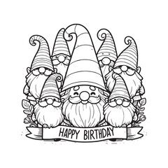  A group of jolly gnomes holding a 