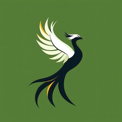 Obraz premium Phoenix silhouette with wings spread