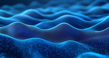 Obraz premium Abstract Blue Waves Digital Landscape Technology Background for Modern Design