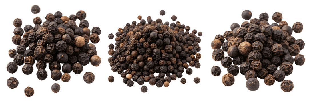 Set For Black pepper isolated on a transparent background