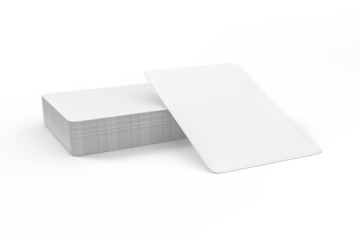 3D Playing cards mockup. Blank realistic trading card, cards of poker hand, bet, casino, gambling, board games, game cards, player or greeting card, invitation, credit card and business card isolated