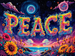color message that says peace