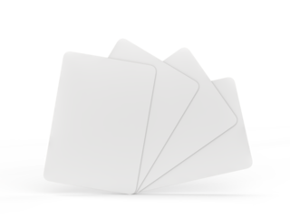 3D Playing cards mockup. Blank realistic trading card, cards of poker hand, bet, casino, gambling, board games, game cards, player or greeting card, invitation, credit card and business card isolated