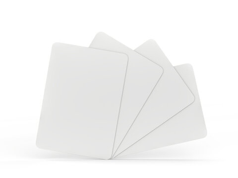 3D Playing cards mockup. Blank realistic trading card, cards of poker hand, bet, casino, gambling, board games, game cards, player or greeting card, invitation, credit card and business card isolated