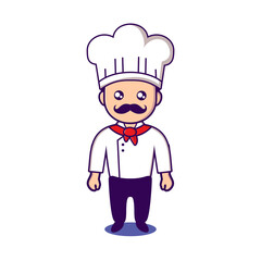 cartoon character chef with complete uniform
