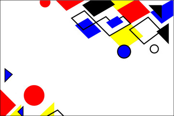 a colorful abstract design with shapes and colors
