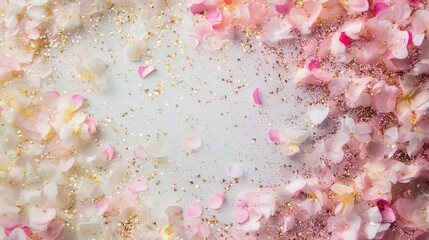 glitter backdrop with a soft glow, ideal for wedding or romantic event invitations. The perfect blend of celebration and elegance.