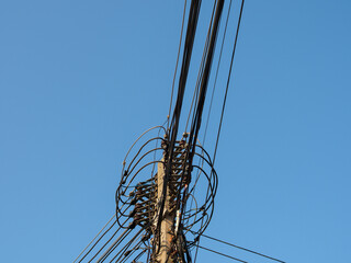Electric poles and high-voltage signaling equipment