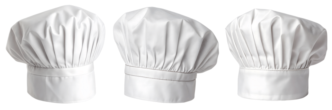 set for white chefs hat isolated on a transparent background