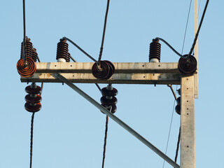 Electric poles and high-voltage signaling equipment