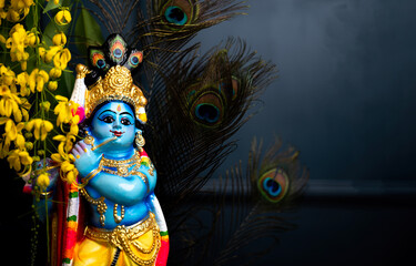  A beautiful and traditional Hindu festive setup, likely for a celebration such as Vishu, Krishna...