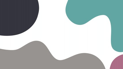 Minimal abstract background with organic fluid shapes in soft muted colors on white space.  
