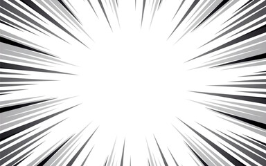 Naklejka premium Comic explosion manga background. Abstract monochrome border with radial rays. Isolated vector anime comic book flash light empty frame.