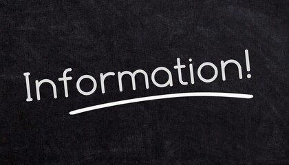 Handwritten information label on black board