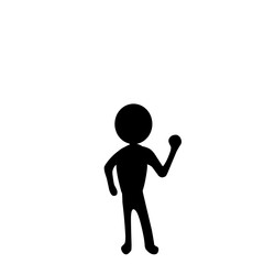 Silhouette of a person dancing joyfully in a vibrant urban setting with colorful lights and buildings