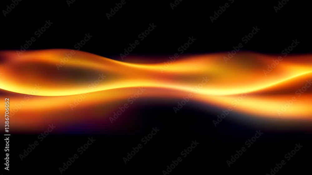 Poster abstract orange light streaks with black background creates dynamic visual