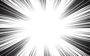 Naklejka premium Manga frame with high speed. Radial anime speed lines. Manga frame with high speed. Vector illustration on white background