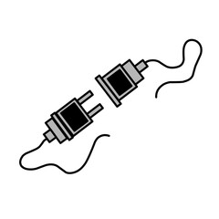 Illustration of a power plug connected to a cord, symbolizing energy supply and electrical connectivity