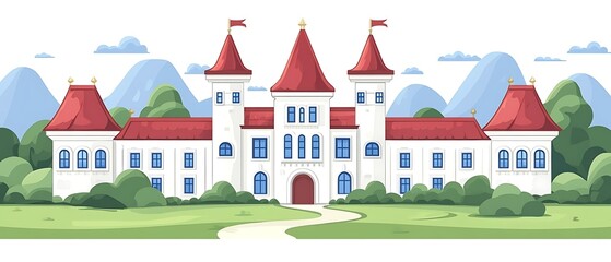 Fairytale Castle in Lush Landscape