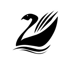 Serene sunset over a tranquil lake surrounded by mountains, with birds flying in the background