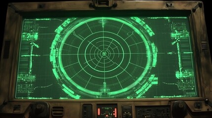Futuristic cockpit display, scanning