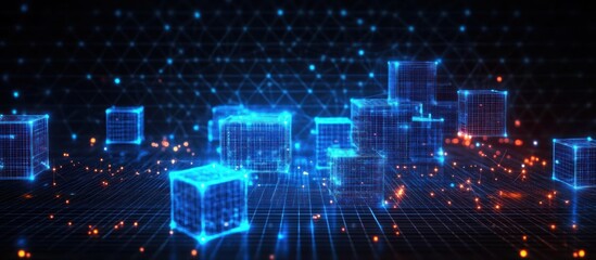 Obraz premium Blockchain Technology Innovation Future Digital Security AI Cloud Network Business Finance Crypto Token Transactions