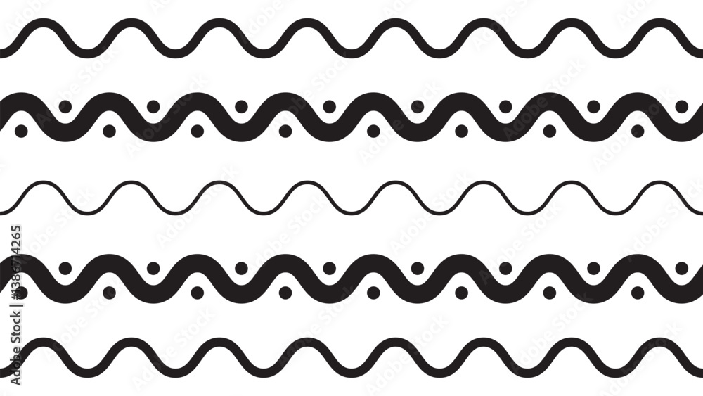 Poster abstract wavy horizontal lines. thin line waves isolated on white background. wave pattern seamless 