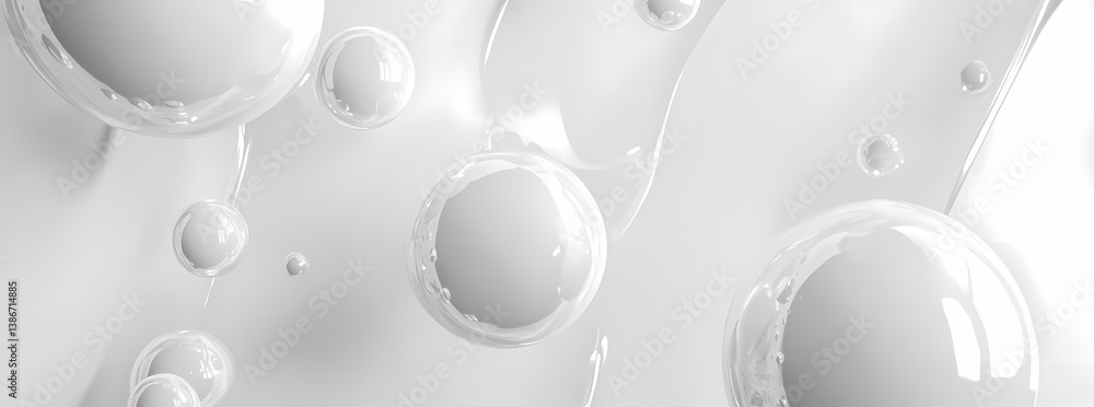 Poster abstract spheres of elegance: an elegant composition of floating spheres, artfully arranged to creat