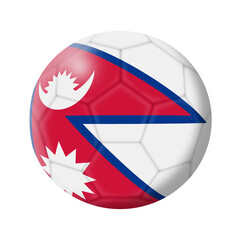 Fototapeta premium Nepal soccer ball football 3d illustration